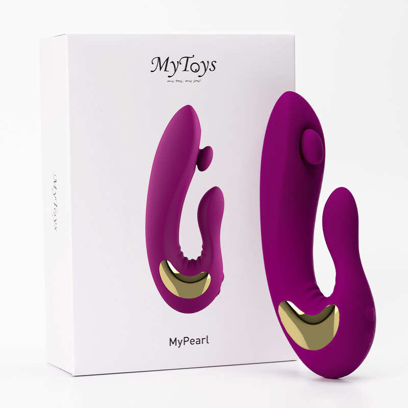 Mytoys｜德國 MyPearl 愛珠柔軟頂頂棒 雙點刺激 電動按摩棒 - 調情紫