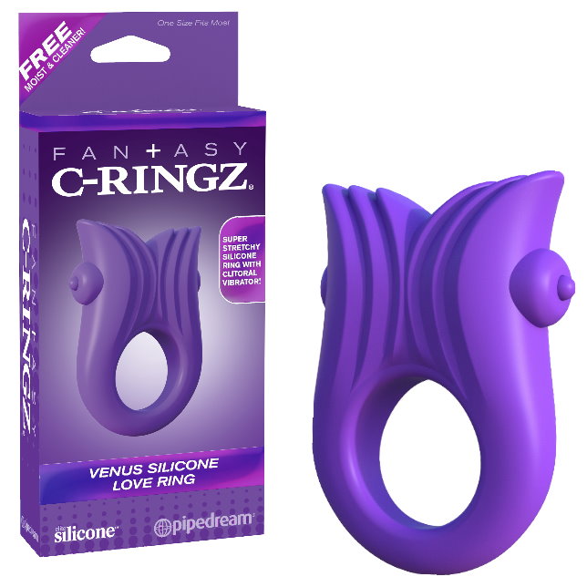 C-RINGZ矽膠靜音LOVE套環-紫